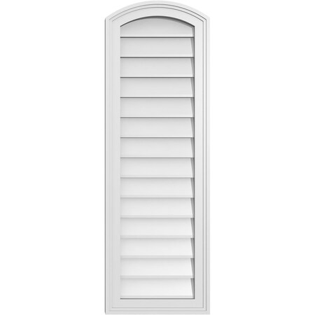 Ekena Millwork Arch Top Surface Mount PVC Gable Vent: Functional, w/ 2"W x 1-1/2"P Brickmould Frame, 14"W x 42"H GVPAR14X4202SF
